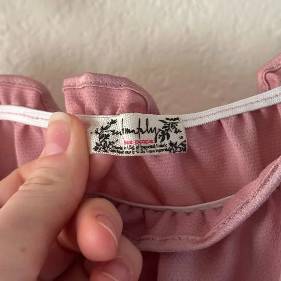 Free People Pink Ruffle Trim Cami Top - Picture 2 of 3